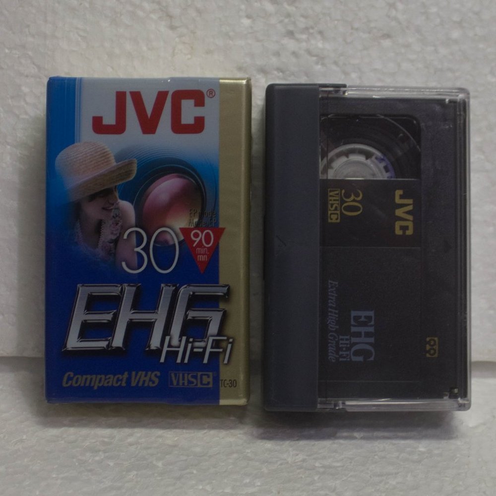 Two JVC Compact VHS-C Tapes One New in Package One Opened